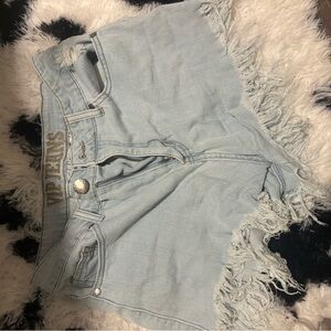 VIP Light Blue Frayed Women's Shorts
